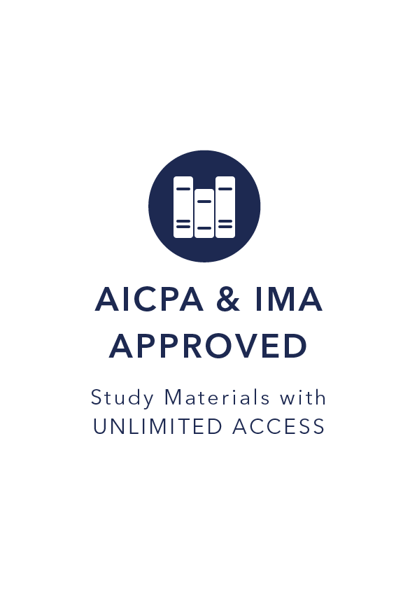 AICPA and IMA Approved Study Materials with unlimited access
